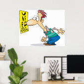 Poster Homme Lecture D'Un Oeil (Bureau à domicile)