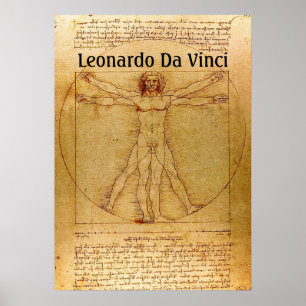 Poster Homme-Leonardo da Vinci de Vitruvian