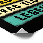 Poster Homme mari papa HVAC Tech Legend Technicien HVAC (Coin)