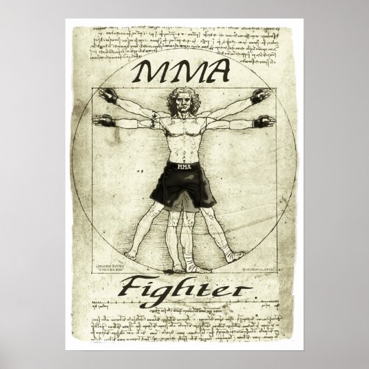 Poster Homme MIXED MARTIAL ART vitruvien (Devant)