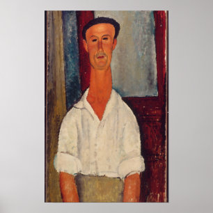 Poster Homme Modigliani en Chemise blanche Art moderne Im