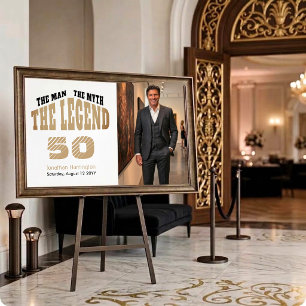 Poster Homme Mythe Légende Luxe Noir Or 50ème Bienvenue