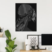 Poster Homme noir esthétique avec durag noir et blanc art (Bureau à domicile)