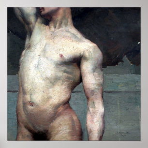 Poster Homme nu académique 19ème