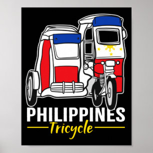 Poster Homme philippines tricycle philippin trajet pour