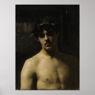 Poster Homme portant des lauriers