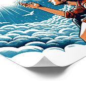 Poster Homme regardant vers le ciel PARLER À gOD (Coin)