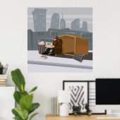 Poster Homme sans abri (Bureau à domicile)