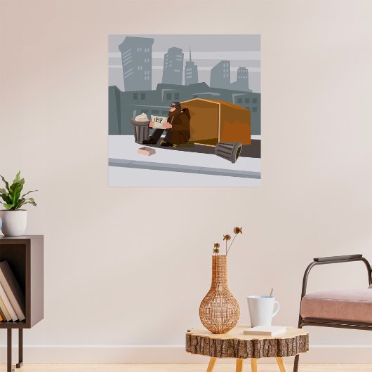 Poster Homme sans abri