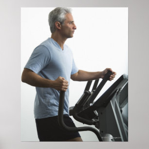 Poster Homme s'exerçant sur Stairmaster