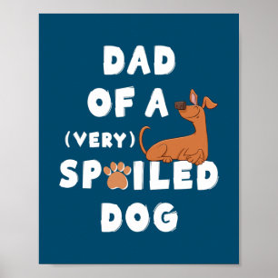 Poster Homme Sourire Chien Gâté Fête des Pères De Chien