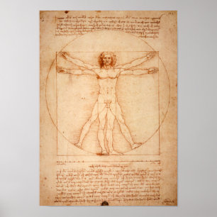 Poster Homme vitruvien de Da Vinci (1487)