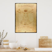 Poster Homme vitruvien par Leonardo da Vinci (Cuisine)