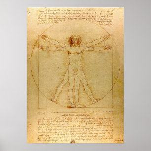 Poster Homme vitruvien par Leonardo da Vinci
