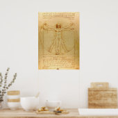 Poster Homme vitruvien par Leonardo da Vinci (Cuisine)