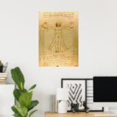 Poster Homme vitruvien par Leonardo da Vinci (Bureau à domicile)