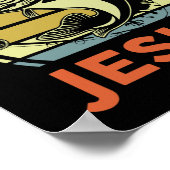 Poster Hommes Accrochés Sur Jésus Chrétien T-shirt de pêc (Coin)