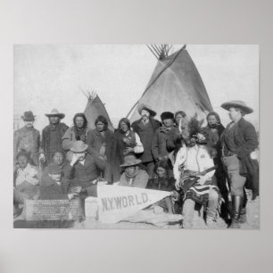 Poster Hommes blancs (dont Buffalo Bill) et Lakota
