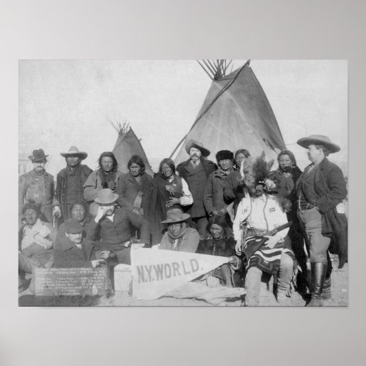 Poster Hommes blancs (dont Buffalo Bill) et Lakota (Devant)