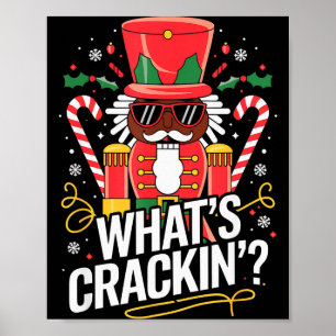 Poster Hommes casse-noisette afro-américains de Noël drôl