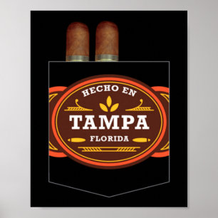 Poster Hommes fait à Tampa amateur de cigare Ybor City Ta