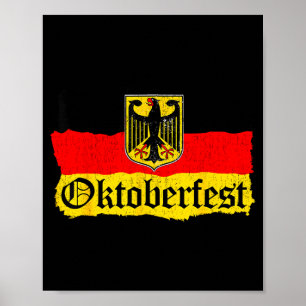 Poster Hommes femmes bière allemande drapeau allemand vin