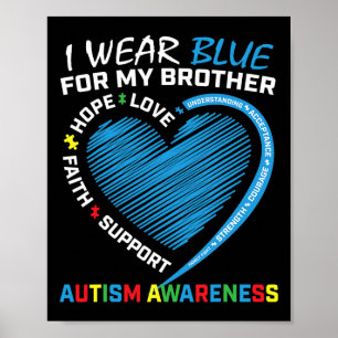 Poster Hommes Femmes Enfants Je Porte Du Bleu Pour Mon Fr