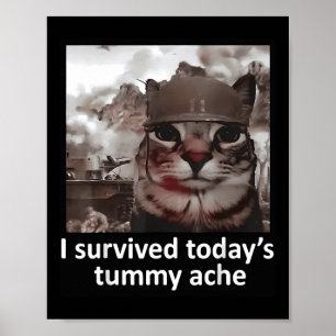 Poster Hommes femmes I Survived Aujourd'hui Tummy Ache Su