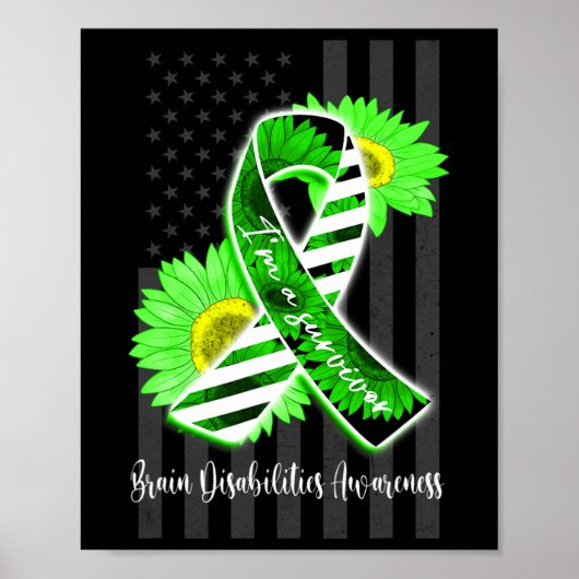 Poster Hommes Femmes Je Suis Un Survivant Handicap Cervea (Devant)