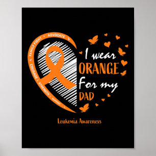 Poster Hommes Femmes Père Je Porte Orange Pour Ma Leucémi