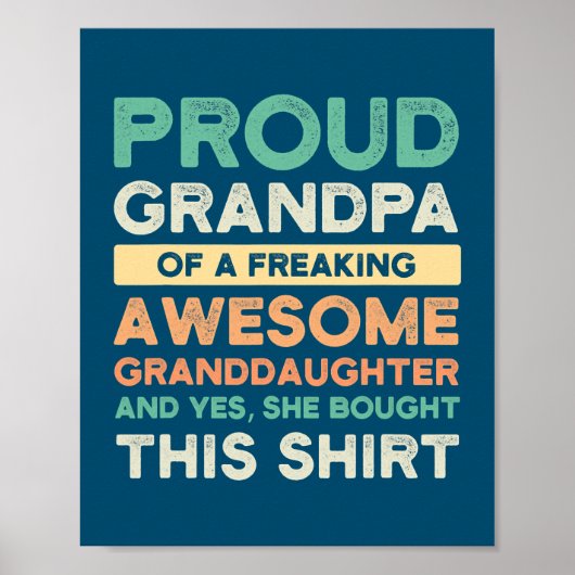 Poster Hommes grand-père fier de l'incroyable petite-fill (Devant)