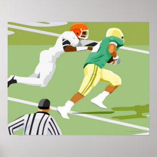 Poster Hommes jouant au football 2