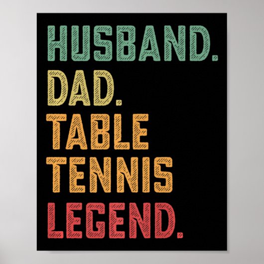 Poster Hommes mari papa de table de tennis de table légen (Devant)