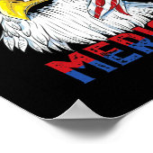Poster Hommes Merica Eagle Mullet Drapeau américain États (Coin)