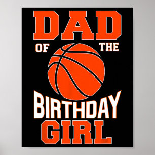 Poster Hommes Papa Bysketbyll Anniversaire Fille Famille
