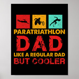 Poster Hommes Paratriathlon père athlète avec handicap