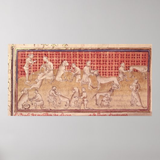 Poster Hommes s'occupant des chiens de chasse (Devant)