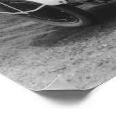 Poster Hommes sur la moto Harley Davidson avec Sidecar (Coin)