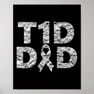 Poster Hommes T1d Papa Diabète Sensibilisation Troublée