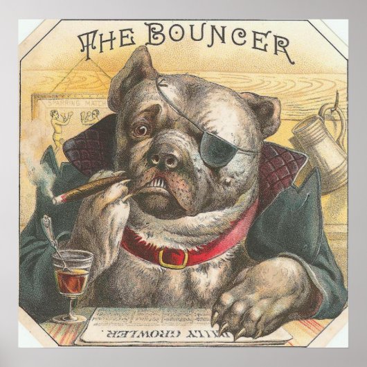 Poster  honden Bouncer Bar (Voorkant)