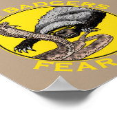 Poster Honey Badgers ne crains pas mal Jaune effrayant An (Coin)
