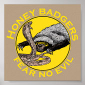 Poster Honey Badgers ne crains pas mal Jaune effrayant An (Devant)