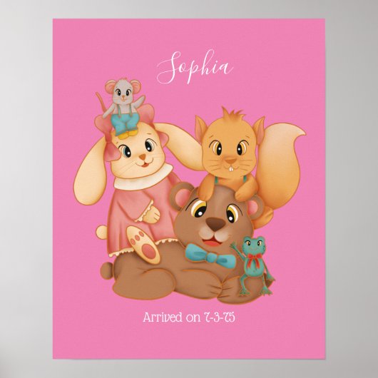 Poster Honey Bear & Friends, do-it-yourself Nom Blanc, Ro (Devant)