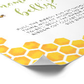 Poster Honey Bee Baby shower Quelle est la taille du vent (Coin)