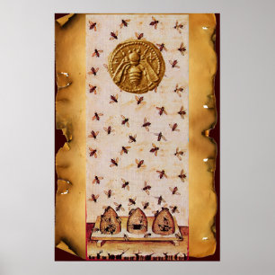 POSTER HONEY BEE ,BEEKEEPING,BEEKEEPER PARCHMENT