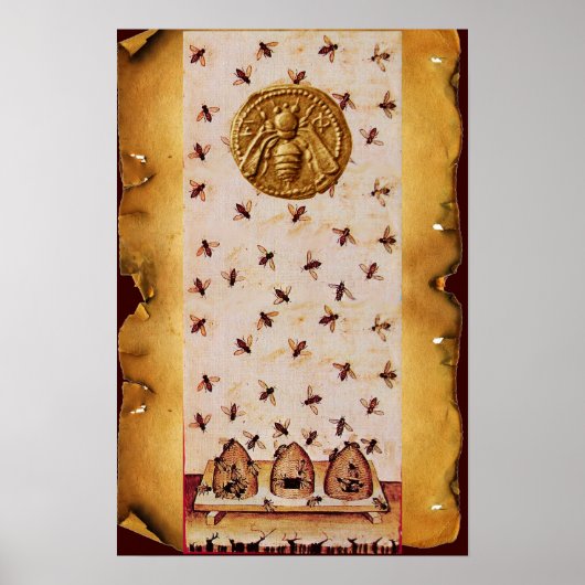 POSTER HONEY BEE, MAINTIEN DE L'OEUVRE, PARCHEMENT DE MAI (Devant)