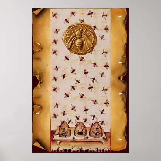 POSTER HONEY BEE, MAINTIEN DE L'OEUVRE, PARCHEMENT DE MAI (Devant)