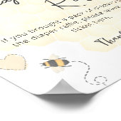 Poster Honey Boho Fleur sauvage Baby shower Déchets Raffl (Coin)