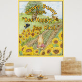 Poster Honey Bunny dit 'Abey Happy, Bee Kind' (Cuisine)