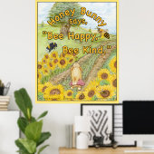 Poster Honey Bunny dit 'Abey Happy, Bee Kind' (Bureau à domicile)